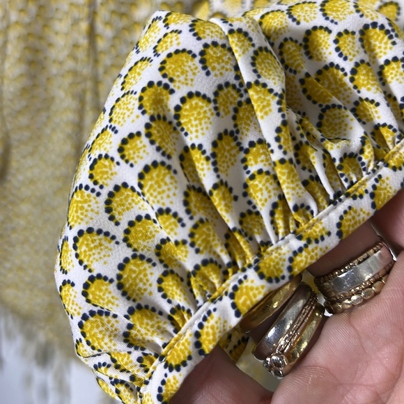 Boden Polly Marigold Yellow Crescent Print Peasant Blouse M/L - Picture 9 of 13